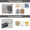 thumbnail image 2 of YESENT Grey Wall-Mounted Toothbrush Holder, Aluminum Material Shower Shaver Storage Rack, No Drilling Required, Removable Toothpaste Storage Rack, 2 of 7