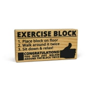 BigMouth Inc Exercise Block - Hilarious Wooden Exercise Tool with Imprinted Instructions Directly on the Block, Makes a Great Gag Gift