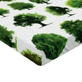 thumbnail image 2 of Ambesonne Nature Fitted Sheet, Pines Planes Bushes Tree, Twin Size, White and Green, 2 of 3