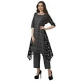 thumbnail image 3 of Moomaya Asymmetric Kurti With Pant Set Women Printed Chanderi Partywear Clothing, 3 of 6