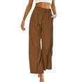 thumbnail image 2 of Baqcunre Wide Leg Pants Woman,Womens High Waisted Pants Work Straight Leg Dress Slacks With Pockets,Women'S Pants,Pants For Women,Womens Fashion,Womens Clothes,Brown,XXL, 2 of 6
