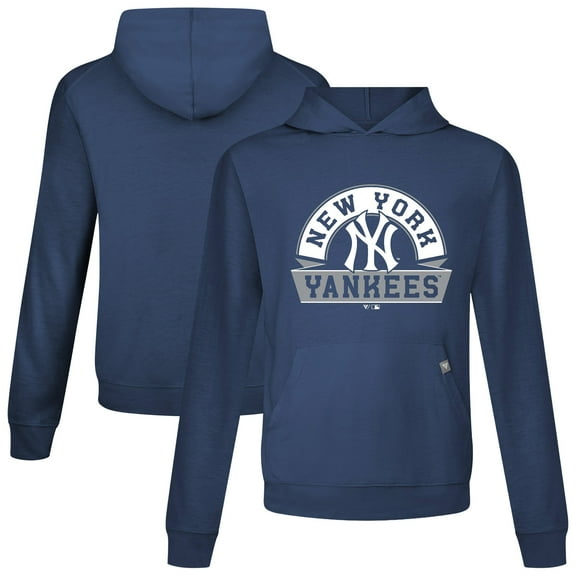 Men's Levelwear Navy New York Yankees Relay Banner Arch Pullover Hoodie
