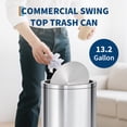 thumbnail image 7 of Stainless Steel Trash Can with Lid, 13 Gallon/18.5 Gallon Swing Top Garbage Can with Removable Inner Bucket, Round Waste Container Recycling Bin for Kitchen, Office, Silver, 7 of 7