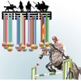 thumbnail image 7 of Polo Medal Hanger Display Medal Holder Rack Sports Metal Hanging Iron Horse Wall Mount Frame Decor Equestrian Medal Hangers Hooks for Student Teacher's Day Opening Season 15.7 x 6Inch, 7 of 7