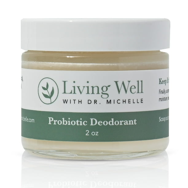 Vivir bien con el desodorante probiótico natural Dr. Michelle | Sin perfume para hombres y mujeres | Sin aluminio y sin parabenos | para pieles sensibles