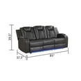 thumbnail image 5 of Benz LED & Power Reclining Sofa Made With Faux Leather in Gray, 5 of 11