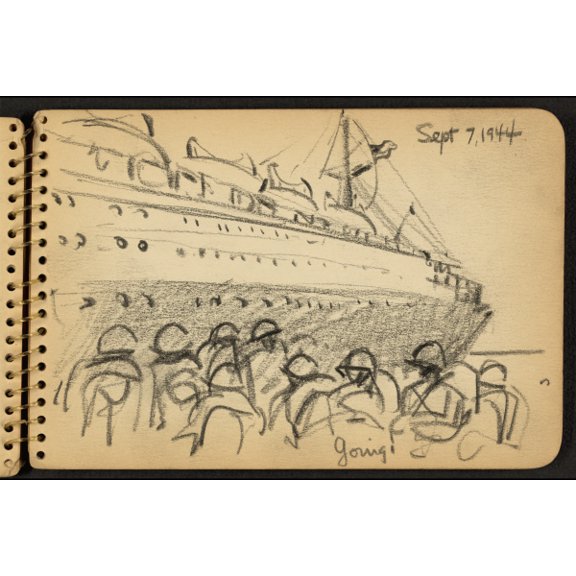 Print: Going! Sketch by Victor Lundy, 1944