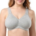 thumbnail image 1 of PEASKJP Women's Padded Bra Plus Size Non Padded Wirefree Workout Bra Bounce Control, Gray 105, 1 of 5