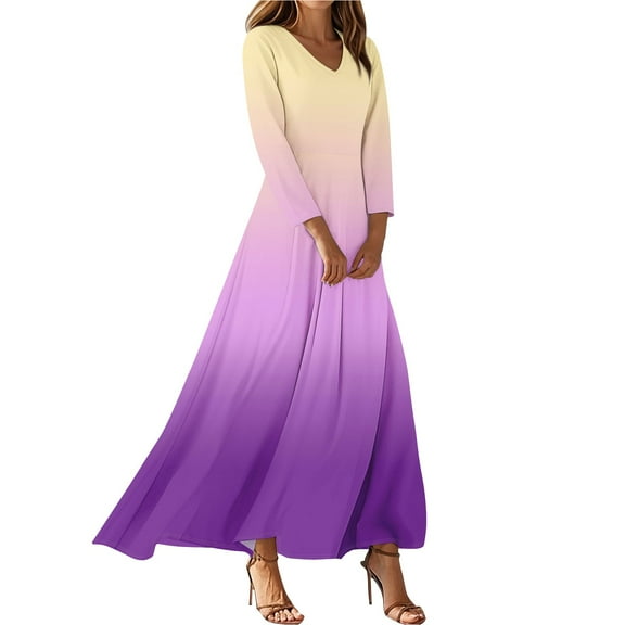 Dresses For Womens Vintage Flower Tunic Waisted Midi Dress Summer Casual 3/4 Sleeve Dress High Waist A Line Flowy Printed Long Dresses