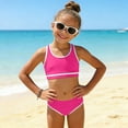 thumbnail image 2 of Staki Teen Bikini Girls Swimsuit Two Pieces Bikini Set Ruffle Bathing Suits Flounced Tankini Swimwear 7-12Y(Hot Pink,10-11 Years), 2 of 9