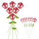 thumbnail image 1 of Paquete de 6 flores de ganchillo, clavel de lana artificial tejido para flores de ganchillo hechas a mano [Rojo degradado], 1 of 1