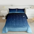 thumbnail image 2 of jejeloiu Starry Sky Queen Comforter Set,Universe Nebula Theme Bedding Comforter Set For Kids Reversible 3pcs, 2 of 8