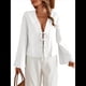thumbnail image 2 of Camisa Y2K para Mujer, Blusa con Mangas Acampanadas y Cuello en V, Estilo Casual. S, 2 of 8