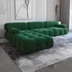 thumbnail image 2 of Modern Leisure L Shape Velvet Fabric Sofa Set Mario Bellini Boucle Corner Living Room Sectional Modular Sofa My Lux Decor Round, 2 of 8
