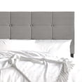 thumbnail image 4 of Castle Place Elegant Square Tufted Linen Upholstered Full Platform Bed, Light Grey, 4 of 10