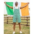 thumbnail image 5 of Shorts Overalls for Men Checkered Rompers Work Jumpsuits Stretchy Bibs Coveralls, 5 of 8