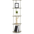 thumbnail image 1 of 5 Tier Corner Display Rack Multipurpose Shelving Unit, Dark Cherry/Black, 1 of 9