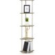 thumbnail image 1 of 5 Tier Corner Display Rack Multipurpose Shelving Unit, Dark Cherry/Black, 1 of 9