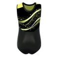 thumbnail image 4 of Hansber Gymnastics Leotards for Girls Ballet Dance Top Sleeveless Sparkle Printed Athletic Bodysuit Fluorescent Yellow 16, 4 of 6