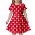 thumbnail image 1 of Robe Fille Manches Courtes Robes de Printemps pour Filles Robe Trapèze à Pois Robe de Fête pour Filles, 1 of 4
