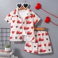 thumbnail image 2 of Toddler Boy Girls Summer Cute Dinosaur Tank Tank Tops+Elastic Shorts Outfits Elastic Cotton Short Sets Short Sets Dailywear Set (2-3 Years,White) Boys Summer Top+Shorts Set, 2 of 6