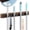 Brown-4 Slots, variant on Heavy Duty White Broom Holder Wall Mount - Wood Mop and Broom Organizer with 3 Slots & 4 Hooks for Laundry Room, Kitchen, Garage Storage and Organization