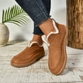 thumbnail image 5 of Kopltyrfg Boots For Women Winter Comfy Snow Boots Fur Lined Warm Slip On Ankle Booties Comfortable Walking Loafers Shoes 2025 (Light Brown,43), 5 of 8