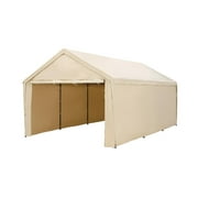 Abba Patio 10'20'Outdoor Canopy Carport, Portable Car Tent Garage, Waterproof UV Resistant, Beige
