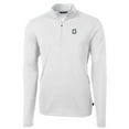 thumbnail image 2 of Men's Cutter & Buck White Georgetown Hoyas Virtue Eco Pique Recycled Quarter-Zip Pullover Top, 2 of 3