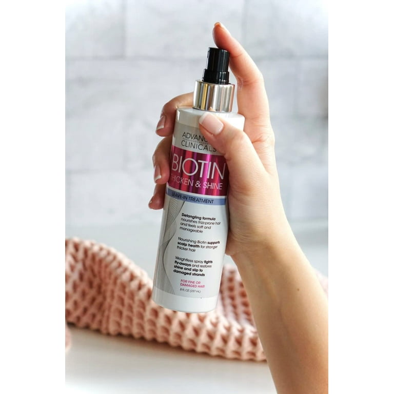 ADVANCED CLINICALS Biotin Leave-In Hair Treatment, Thicken, Shine