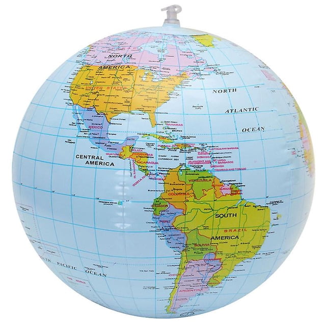 Globo terráqueo inflable de 16 pulgadas, para niños de 6 años en adelante, geografía para niños