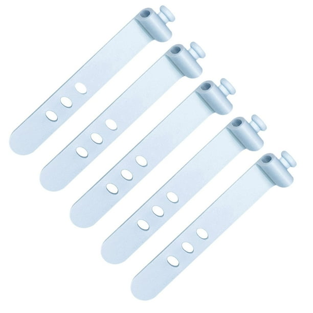 5x organizador de cables reutilizable Hugo sujeción de cables bridas de silicona Azul claro