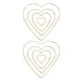 thumbnail image 1 of Uxcell 2-Conjunto Anillos Atrapa Sueños, 4 Tamaños Anillo de Flores en Forma de Corazón de Metal para Manualidades DIY Dorado, 1 of 1