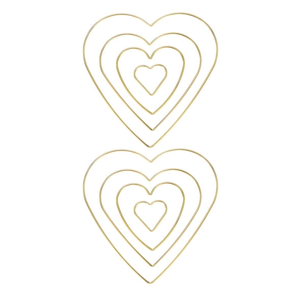 Uxcell 2-Conjunto Anillos Atrapa Sueños, 4 Tamaños Anillo de Flores en Forma de Corazón de Metal para Manualidades DIY Dorado