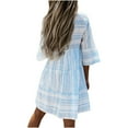 thumbnail image 2 of Women's Spring And Autumn Dress Mid-Sleeve V-Neck Loose Waist Printed Pullover Temperament Dress, 2 of 7