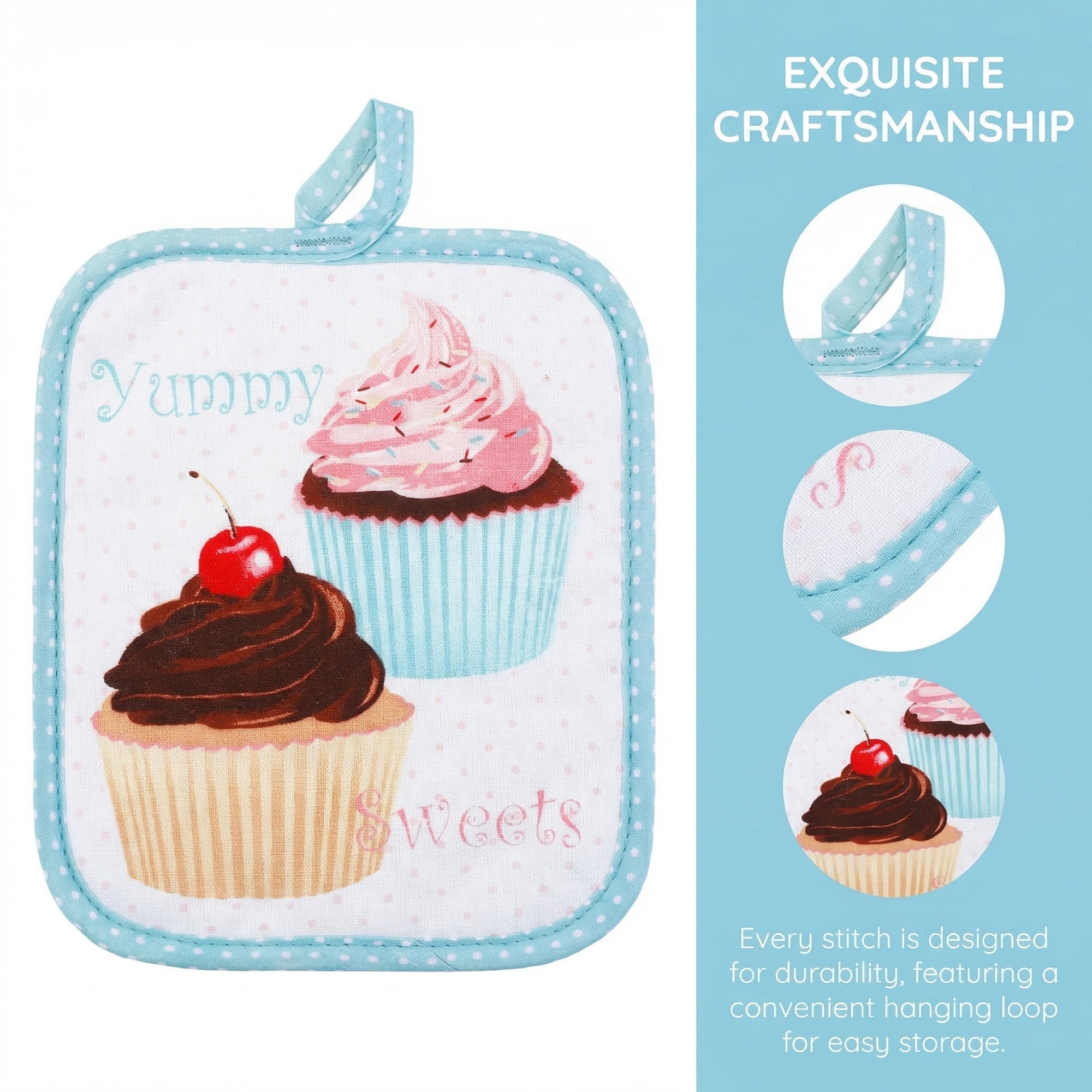 Unique Bargains 2 Pcs Pot Holders, Heat Resistant Trivets for Baking Cake 6.5"x7.9"