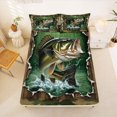 thumbnail image 5 of jejeloiu Camo Bass Fishing Bed Sheets,Wood Farmhouse Print Full Size Sheets For Boys,Green Black,4pcs,1 Flat Sheet, 1 Fitted Sheet and 2 Pillowcases, 5 of 6