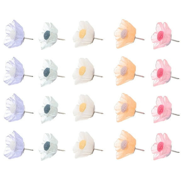 GOOHOCHY 20Pcs Pushpins for Cork Board Flower Push Pins Cute Pins Cork Board Pushpins Cute Thumb Tacks
