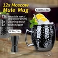 thumbnail image 2 of Moscow Mule - Juego de 12 tazas con doble jigger, taza de cóctel de acero inoxidable, perfecta para bebidas frías, 2 of 4