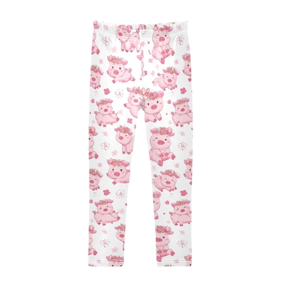 Pink Pig Printed Leggings Yoga Pants for in 4t to 10t