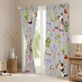 thumbnail image 3 of jejeloiu Gray Watercolor Cat Black Out Curtains For Kids,Cute Floral Kitten Curtains Pack of 2 (42x63 Each) For Girl, 3 of 7