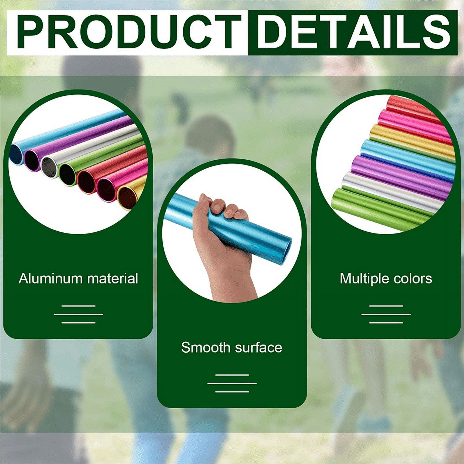 8Pcs Aluminum Relay Batons Sports Field Race Batons for Track and Field Races, Gym, Running