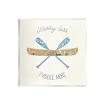 Stupell Industries Worry Less Paddle More Canoe Boat Typography Graphic Art Unframed Art Print Wall Art, Design by Veronique Charron