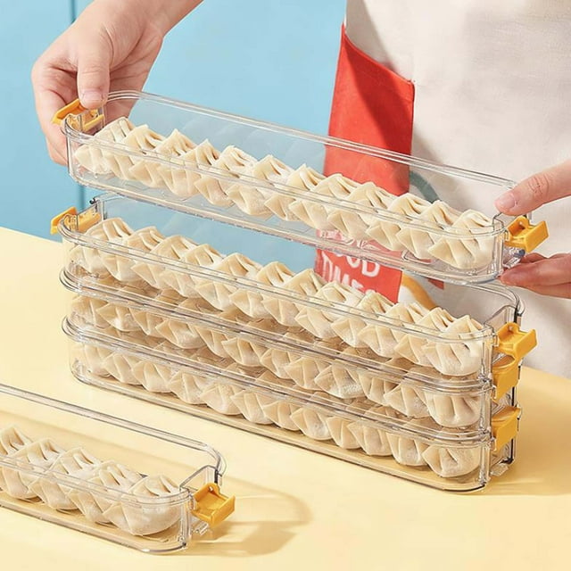 Ohmyroo Dumpling Storage Box Multi-Layer Food-Grade Freezer Organizer For Dumplings Wontons Narrow Space Refrigerator Storage Supplies
