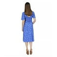 thumbnail image 2 of Michael Kors Women's Plus Floral-Print V-Neck Ruched Midi Dress, Grecian Blue 2X, 2 of 4