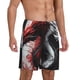 thumbnail image 2 of Balery Cool Black And White Dragon Pantalones cortos de pijama de punto de algodón para hombre con cinturilla y bolsillos-Medium, 2 of 6