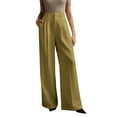 thumbnail image 2 of Women's Work Pants Wide Leg Dress Pants High Waisted Casual Business Pants Slacks for Office and Formal Occasions,Yellow,XL, 2 of 2