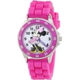 thumbnail image 2 of Reloj analógico para niños Accutime Minnie Mouse carcasa plateada bisel rosa correa rosa, 2 of 2