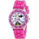 thumbnail image 2 of Reloj analógico para niños Accutime Minnie Mouse carcasa plateada bisel rosa correa rosa, 2 of 2