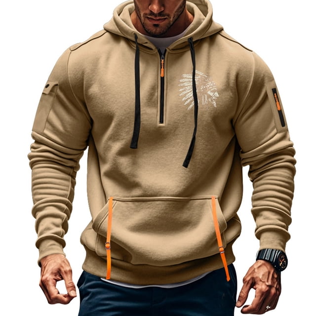Sudadera con capucha para hombre, sudadera con capucha de manga larga estampada, sudadera con capucha de bolsillo, ropa de trabajo, sudadera con capucha para hombre, blusa de poliéster